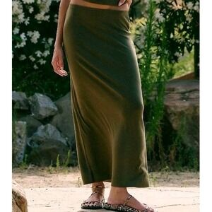 Free People Olive Maxi Skirt